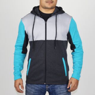 Men's Contrast Color Zip Hoddie Jacket